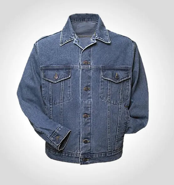 Sleeveless Plush Fur Denim Jeans Jacket For Men-Blue-BR205 - BrandsEgo